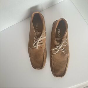 Prada Men's Tan Suede Chukka Lace-Up Boots